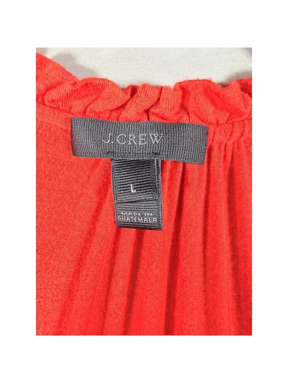 J.Crew Womens Bright Red Ruffle Neck Peplum Sleeveless Tie Blouse Large L